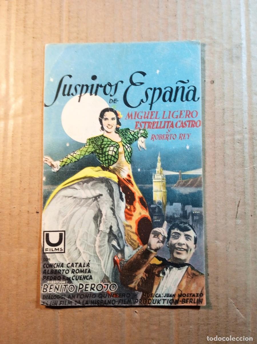 Flyers Publicitaires de films Anciens: FOLLETO DE MANO CON PUBLICIDAD SUSPIROS DE ESPA&Ntilde;A