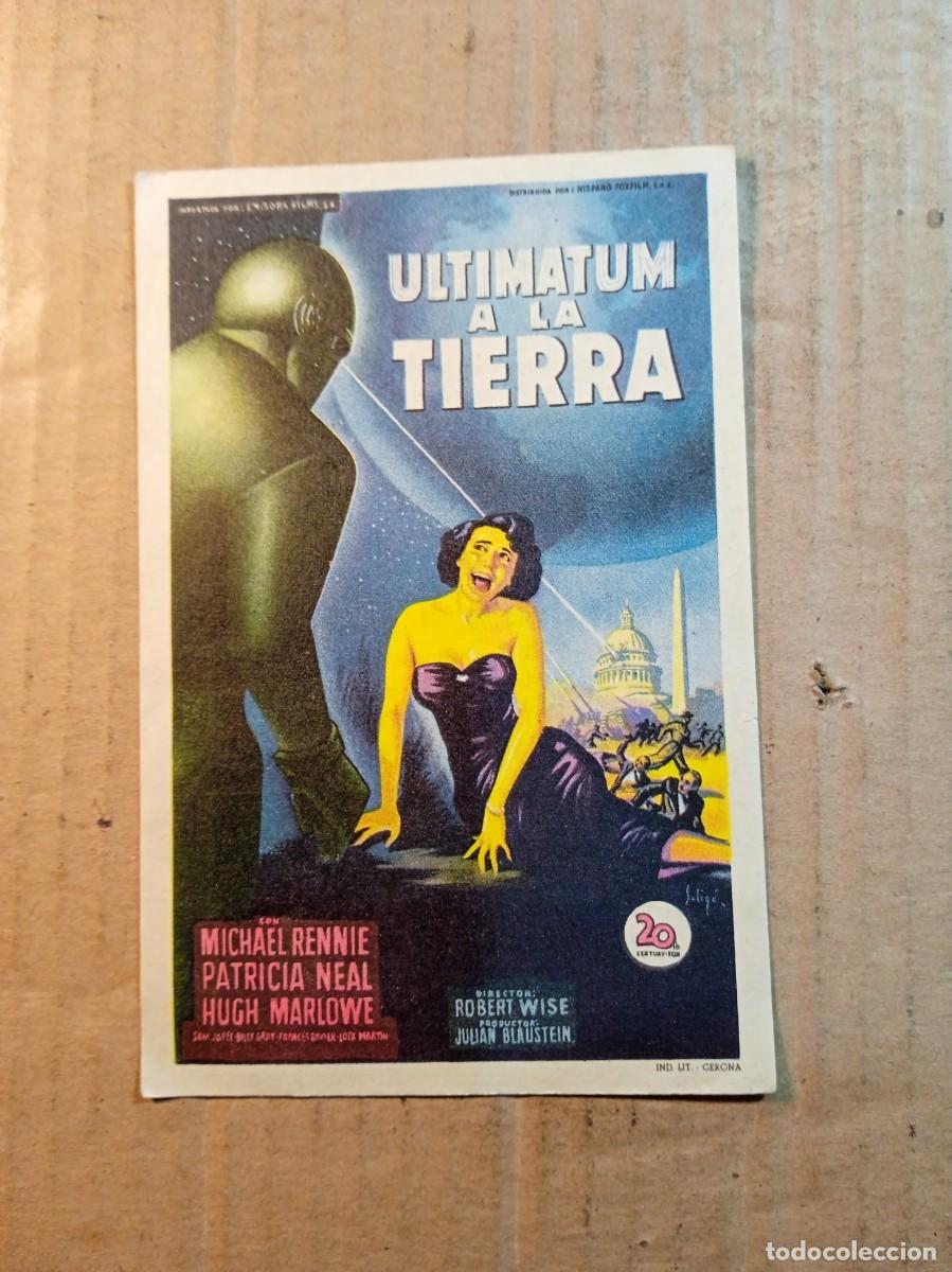 Cinema: FOLLETO DE MANO CON PUBLICIDAD ULTIMATUM A LA TIERRA