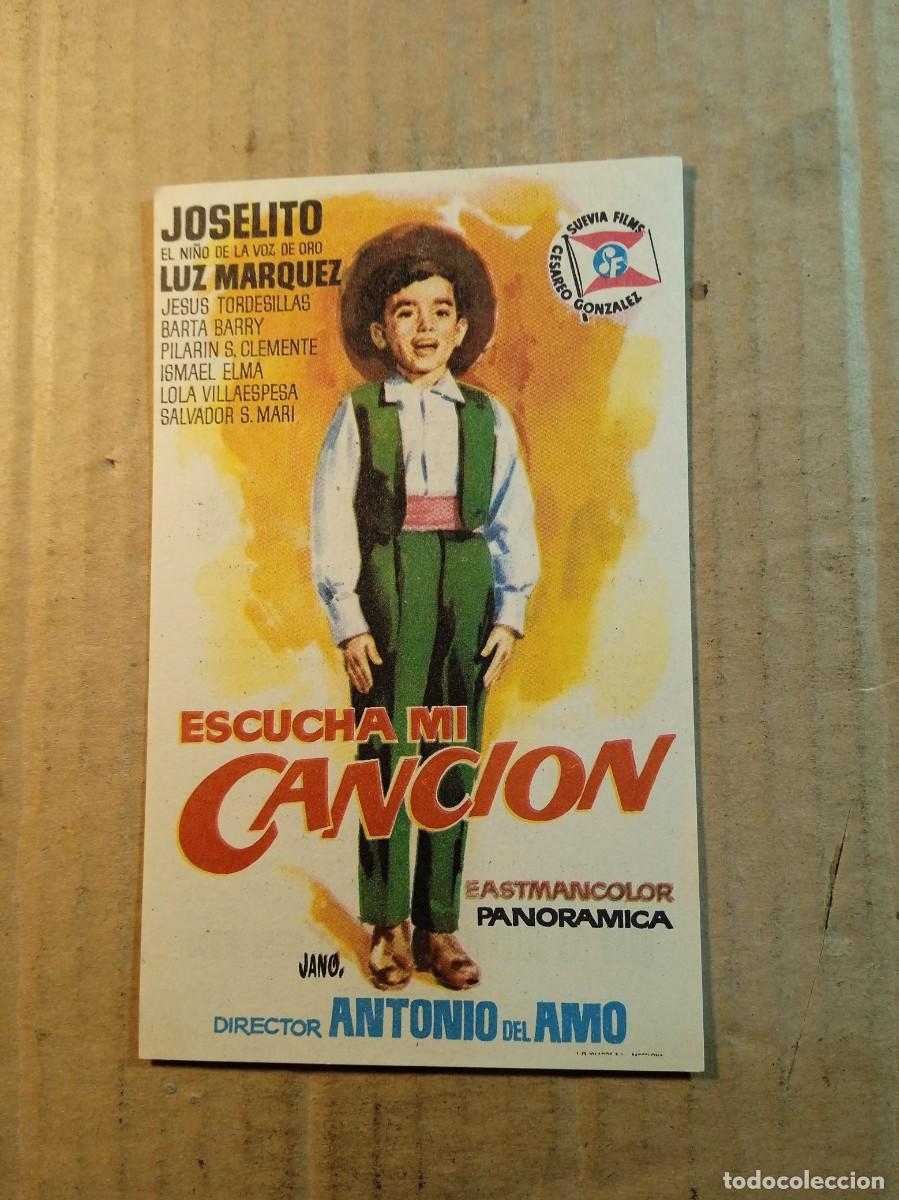  Flyers Publicitaires de films Anciens: FOLLETO DE MANO CON PUBLICIDAD ESCUCHA MI CANCION