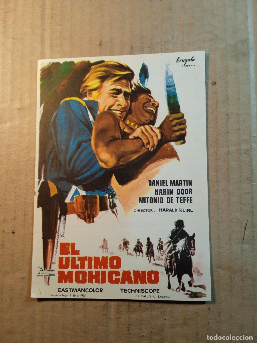 Kino: FOLLETO DE MANO CON PUBLICIDAD EL ULTIMO MOHICANO