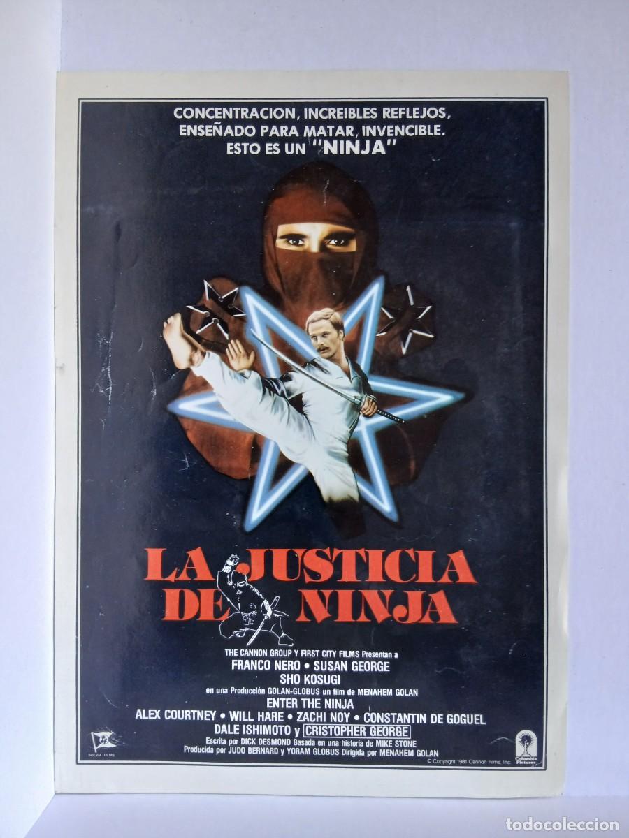Cine: CARTEL DE MANO, PELICULA LA JUSTICIA NINJA 1981