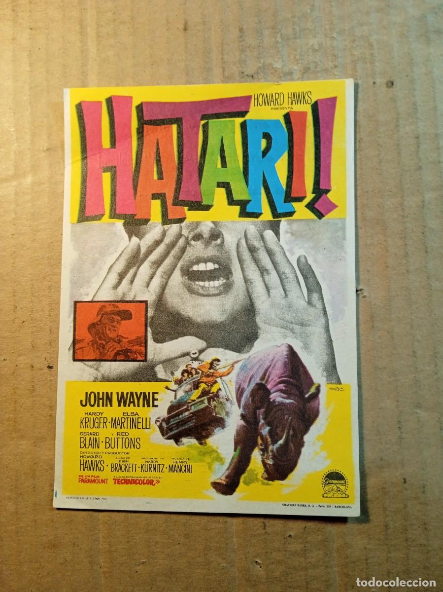 Cine: FOLLETO DE MANO CON PUBLICIDAD HATARI