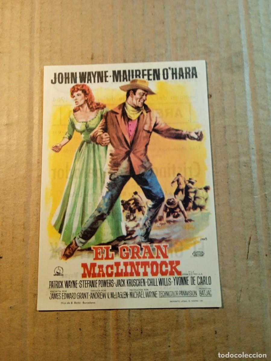 Folhetos de m&atilde;o de filmes antigos de cinema: FOLLETO DE MANO CON PUBLICIDAD EL GRAN MACLINTOCK