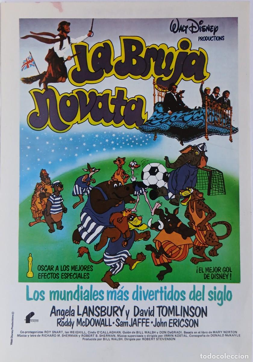 Cine: CARTEL DE MANO, PELICULA LA BRUJA NOVATA WALT DISNEY DE ROBERT STEVENSON, OSCAR A LOS EFECTOS ESPECI