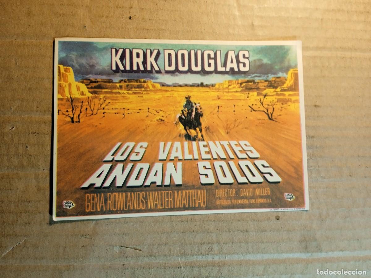  Flyers Publicitaires de films Anciens: FOLLETO DE MANO CON PUBLICIDAD LOS VALIENTES ANDAN SOLOS