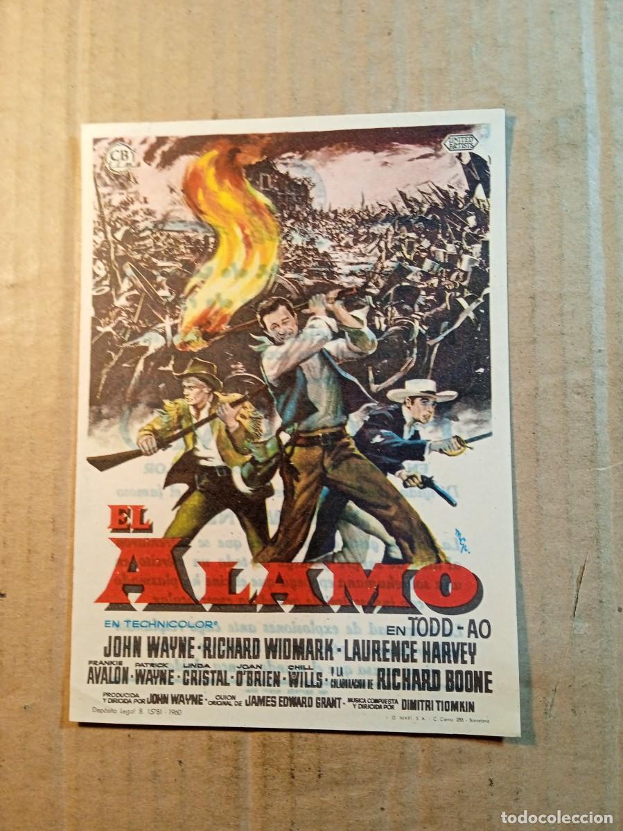  Foglietti di film di film antichi di cinema: FOLLETO DE MANO CON PUBLICIDAD EL ALAMO