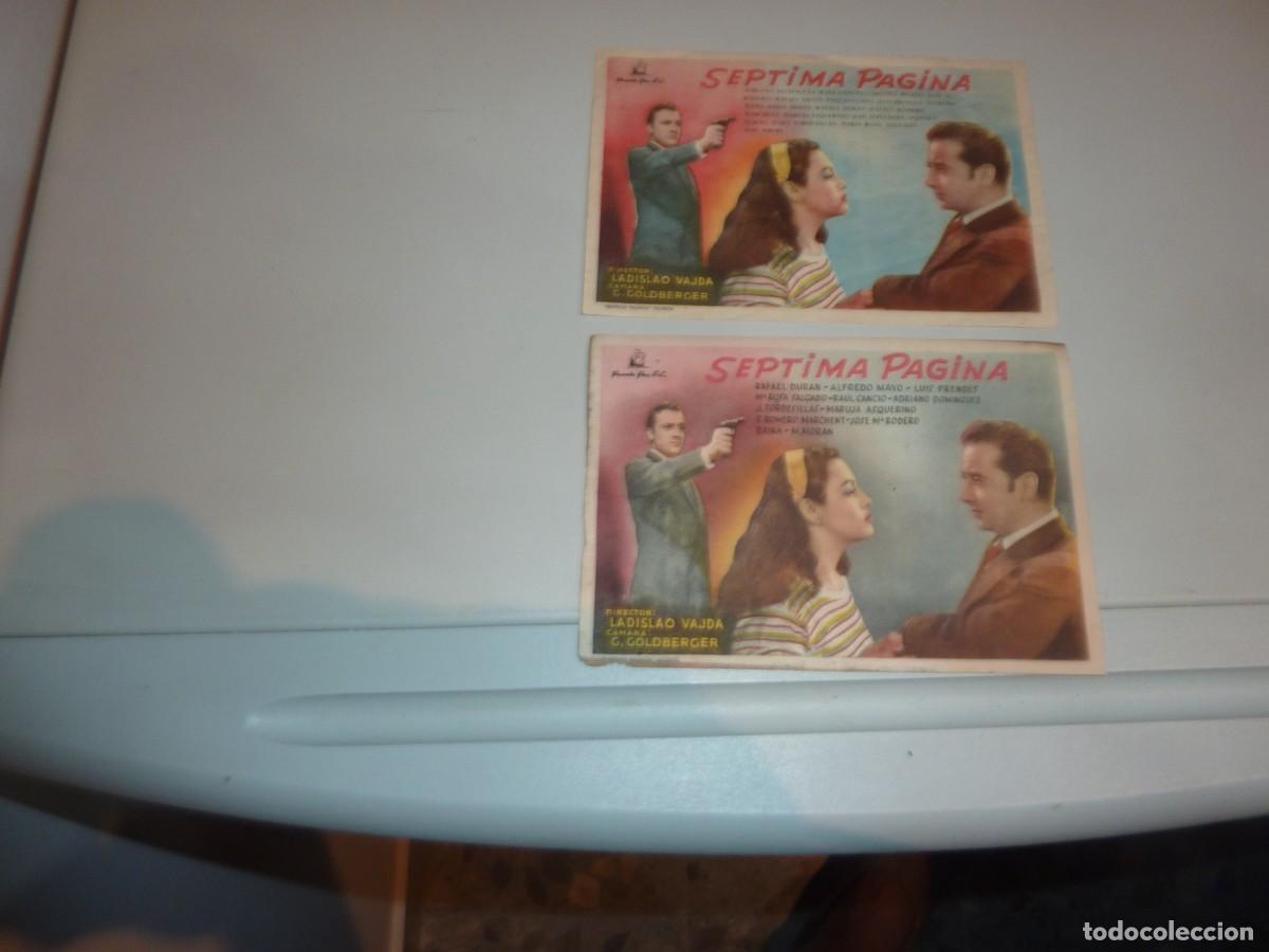 Cine: 2 Folletos de cine DIFERENTES DE SEPTIMA PAGINA con publicidad