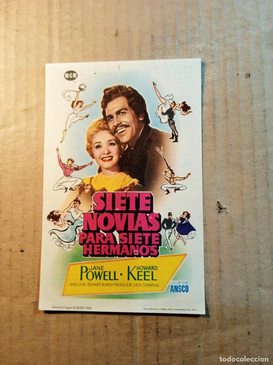 Cine: FOLLETO DE MANO CON PUBLICIDAD SIETE NOVIAS PARA SIETE HERMANOS
