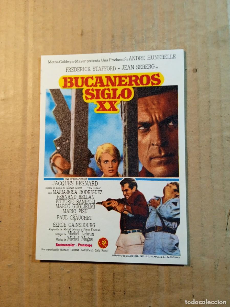 Folhetos de m&atilde;o de filmes antigos de cinema: FOLLETO DE MANO CON PUBLICIDAD BUCANEROS SIGLO XX