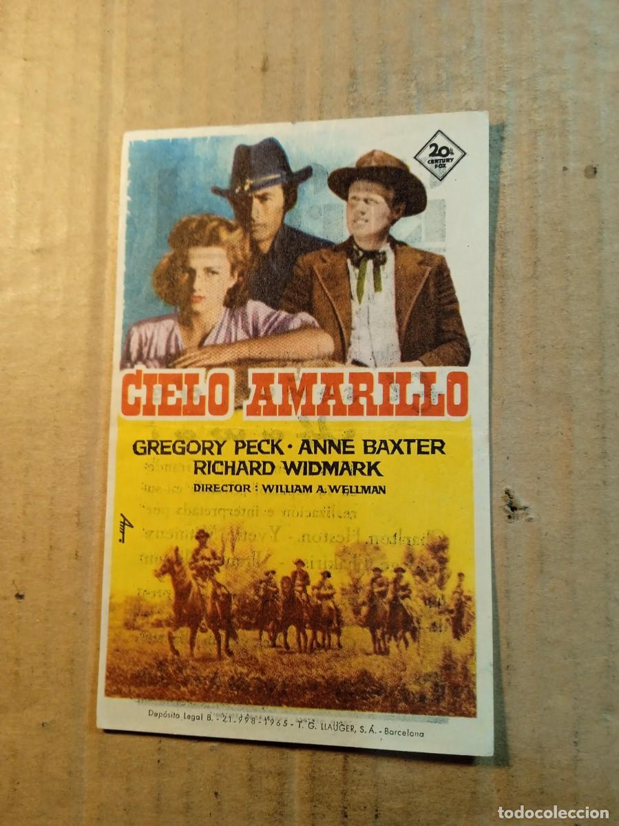 Cine: FOLLETO DE MANO CON PUBLICIDAD CIELO MARILLO