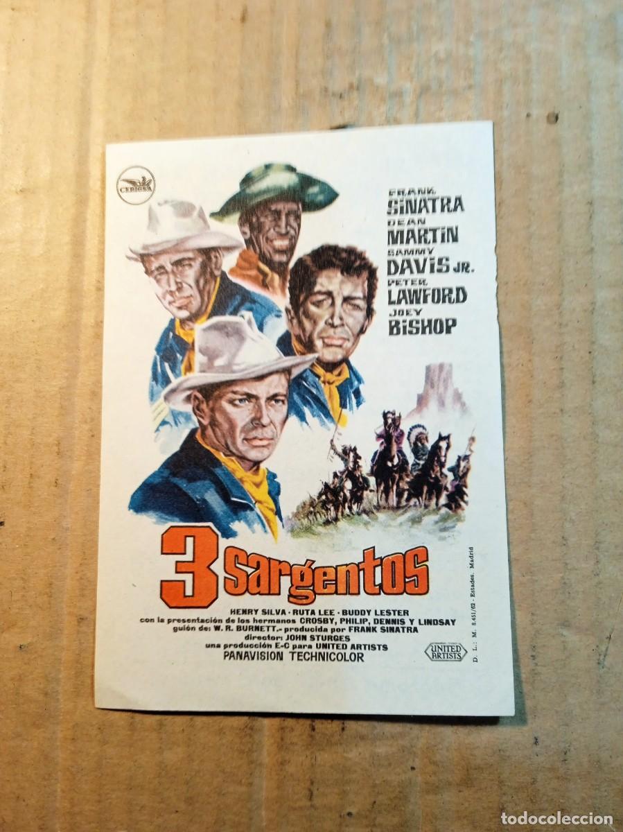  Flyers Publicitaires de films Anciens: FOLLETO DE MANO CON PUBLICIDAD 3 SARGENTOS