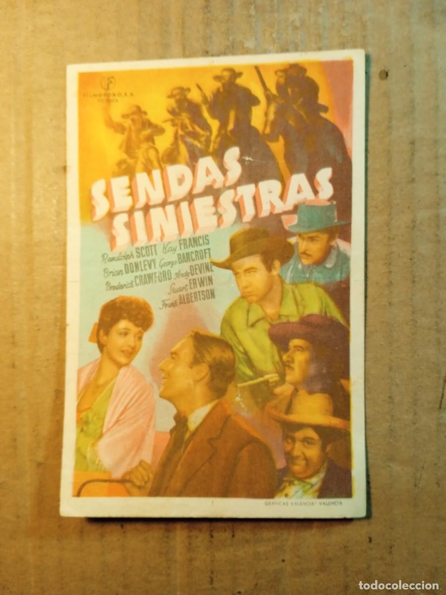  Flyers Publicitaires de films Anciens: FOLLETO DE MANO SIN PUBLICIDAD SENDAS SINIESTRAS