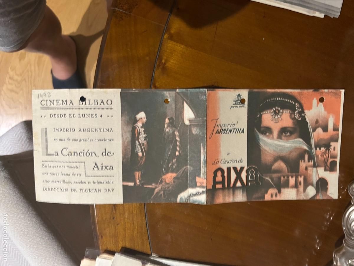 Folhetos de m&atilde;o de filmes antigos de cinema: 1492 LA CANCION DE AIXA CINEMA BILBAO CON PUBLICIDAD BUEN ESTADO