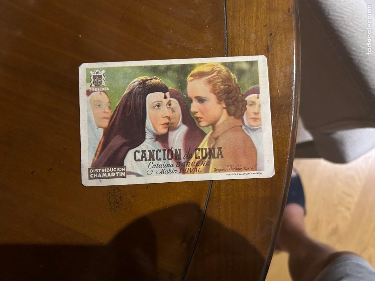 Folhetos de m&atilde;o de filmes antigos de cinema: 1500 CANCION DE CUNA ODEON VALENCIA CON PUBLICIDAD BUEN ESTADO