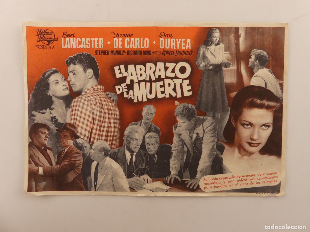 Cine: FOLLETO PROGRAMA CINE DE MANO - EL ABRAZO DE LA MUERTE - REF: F10 - Foto 1