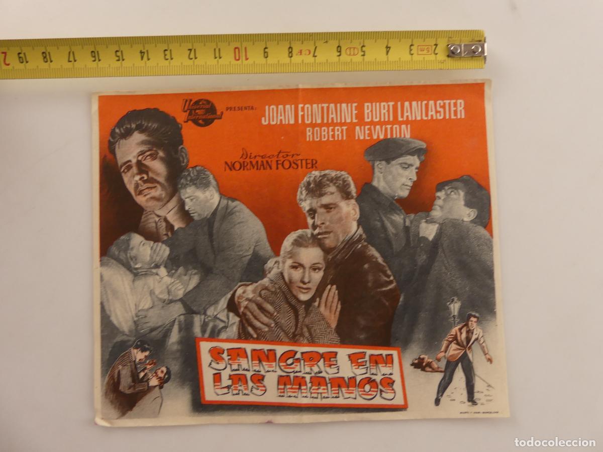 Cine: FOLLETO PROGRAMA CINE DE MANO - SANGRE EN LAS MANOS - REF: F9 - Foto 6