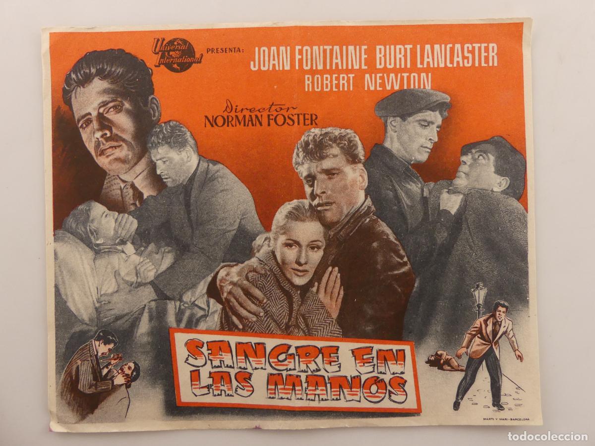 Cine: FOLLETO PROGRAMA CINE DE MANO - SANGRE EN LAS MANOS - REF: F9 - Foto 1