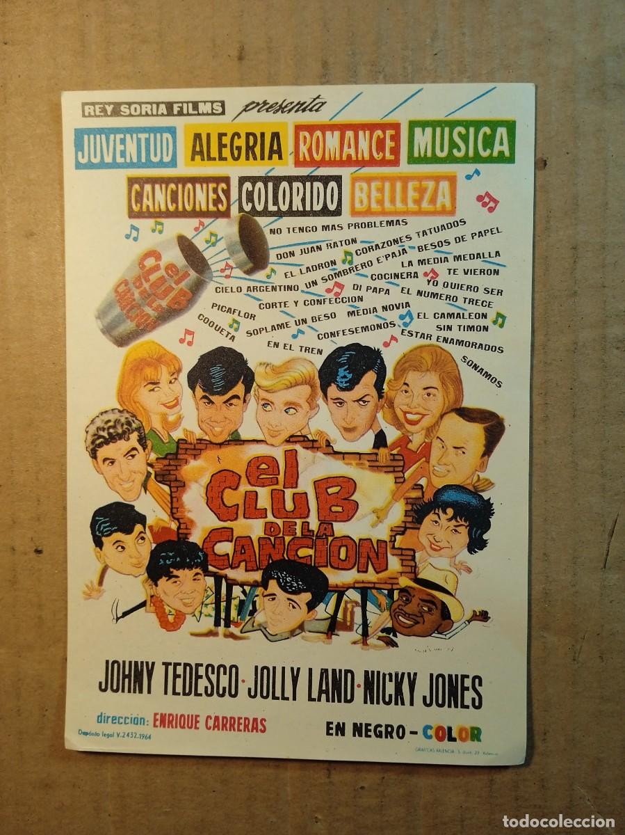 Cine: FOLLETO DE MANO SIN PUBLICIDAD EL CLUB DE LA CANCION
