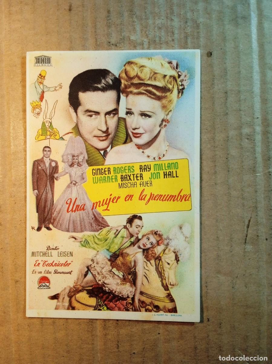 Folhetos de m&atilde;o de filmes antigos de cinema: FOLLETO DE MANO SIN PUBLICIDAD MUJER EN LA PENUMBRA