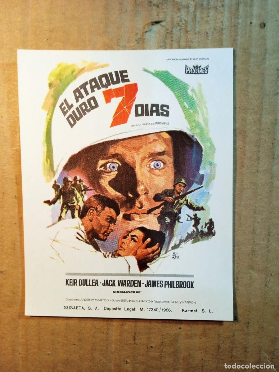  Flyers Publicitaires de films Anciens: FOLLETO DE MANO SIN PUBLICIDAD EL ATAQUE DURO 7 DIAS