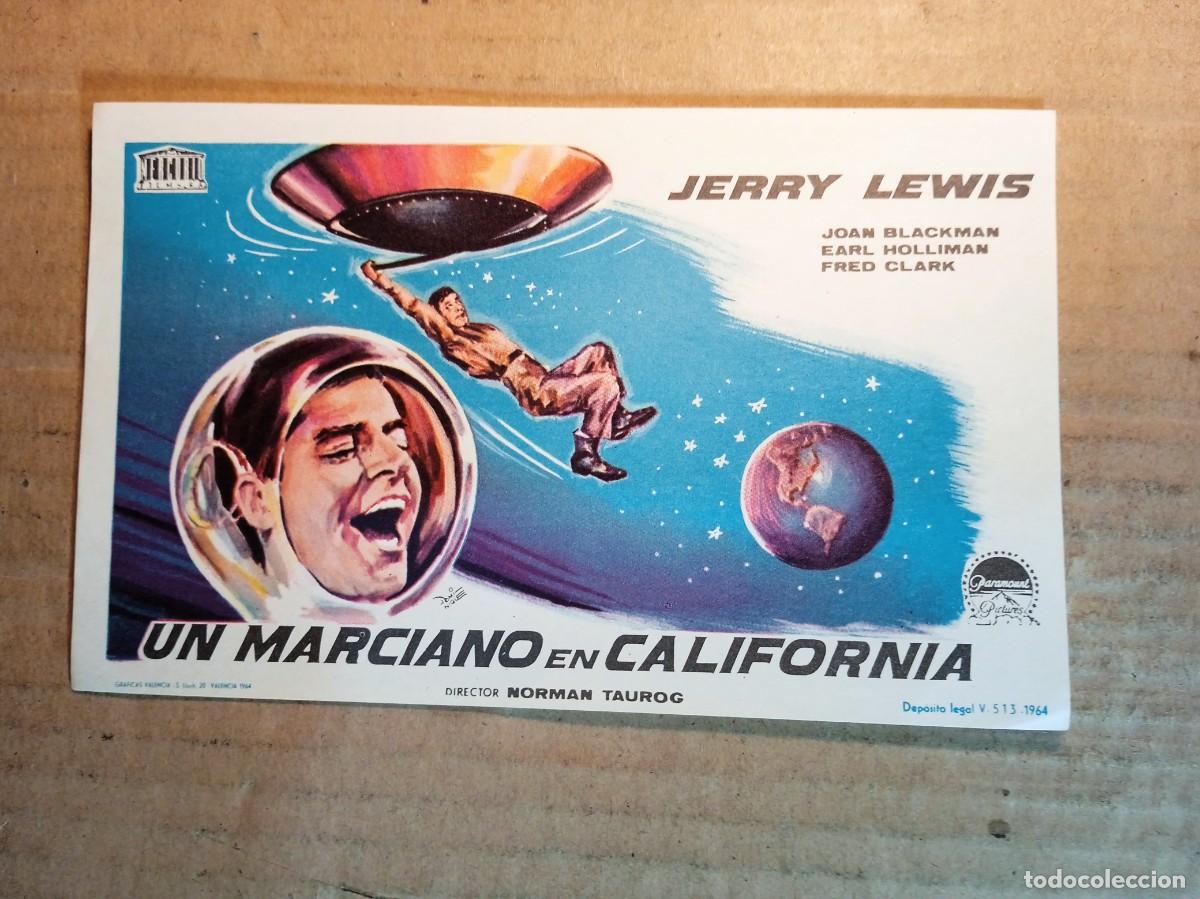 Folhetos de m&atilde;o de filmes antigos de cinema: FOLLETO DE MANO SIN PUBLICIDAD UN MARCIANO EN CALIFORNIA