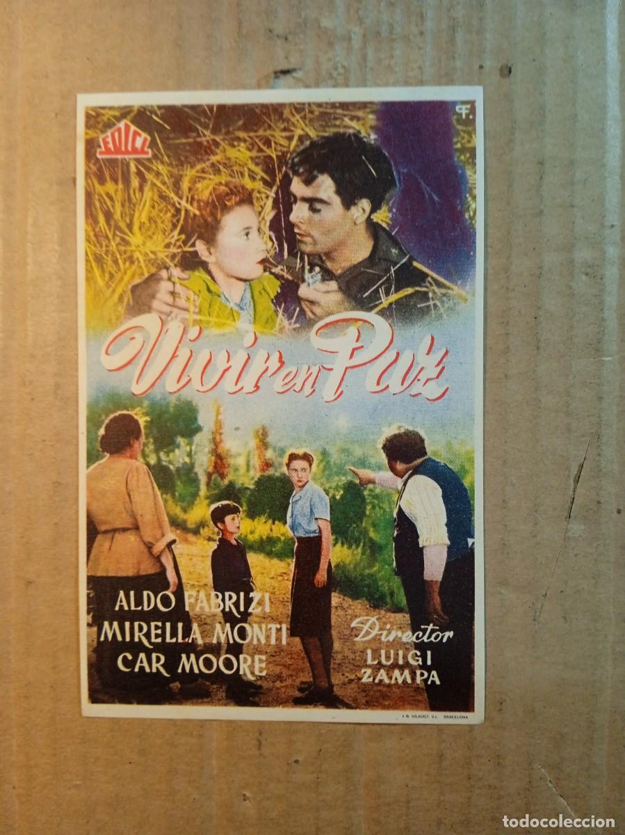 Folhetos de m&atilde;o de filmes antigos de cinema: FOLLETO DE MANO SIN PUBLICIDAD VIVIR EN PAZ
