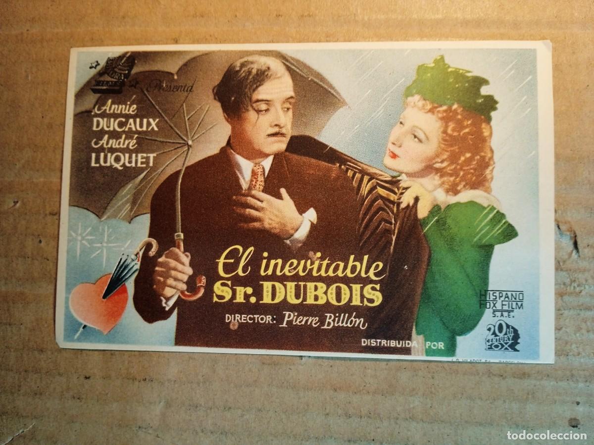 Folhetos de m&atilde;o de filmes antigos de cinema: FOLLETO DE MANO SIN PUBLICIDAD EL INEVITABLE SR. DUBOIS