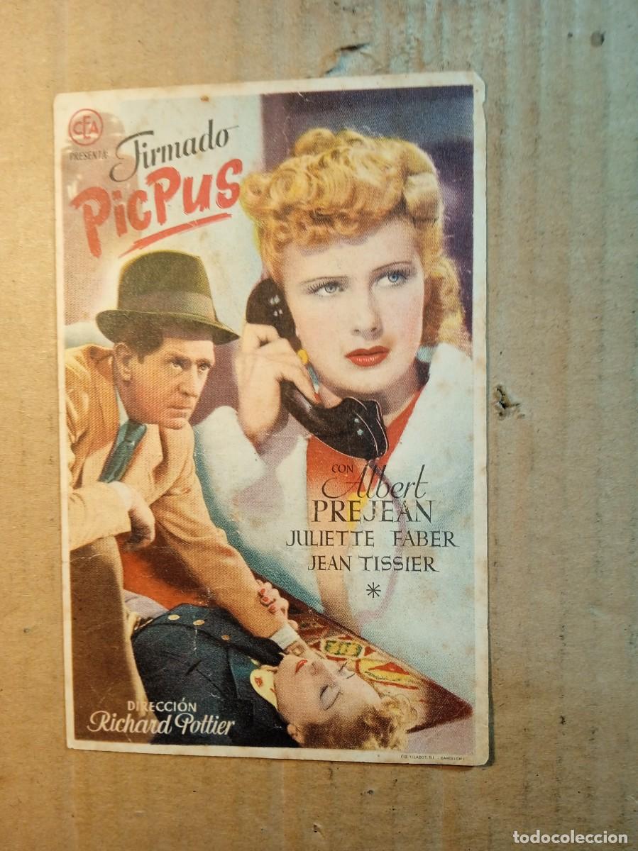 Folhetos de m&atilde;o de filmes antigos de cinema: FOLLETO DE MANO SIN PUBLICIDAD FIRMADO PICPUS