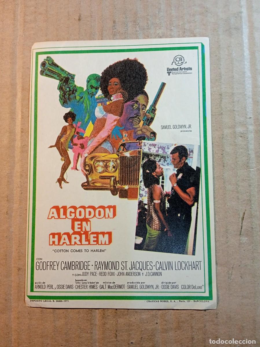 Folhetos de m&atilde;o de filmes antigos de cinema: FOLLETO DE MANO SIN PUBLICIDAD ALGOD&Oacute;N EN HARLEM
