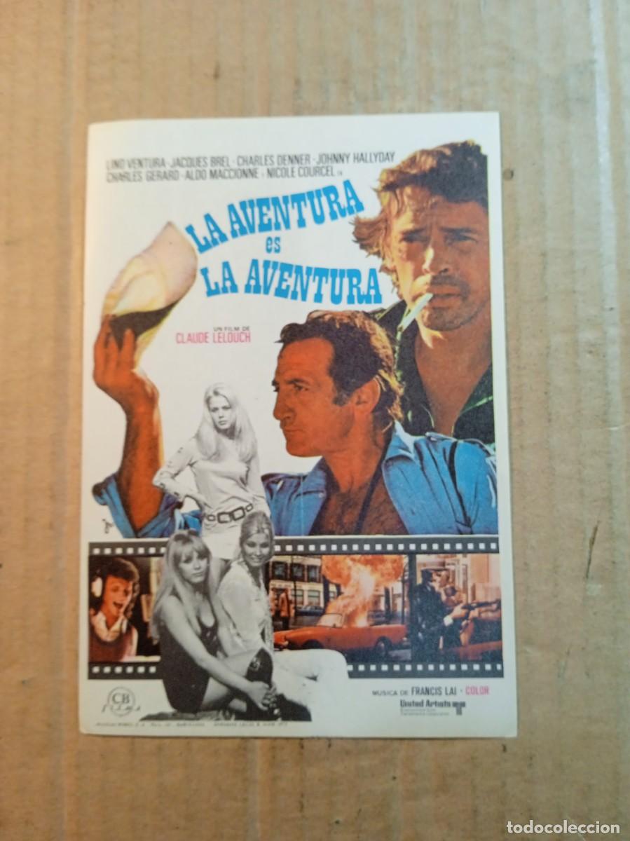 Folhetos de m&atilde;o de filmes antigos de cinema: FOLLETO DE MANO SIN PUBLICIDAD LA AVENTURA ES LA AVENTURA