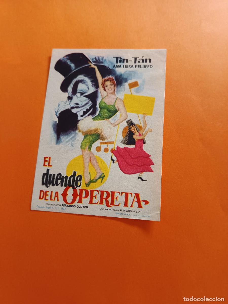 Folhetos de m&atilde;o de filmes antigos de cinema: PROGRAMA DE CINE EL DUENDE DE LA OPERETA TIN-TAN