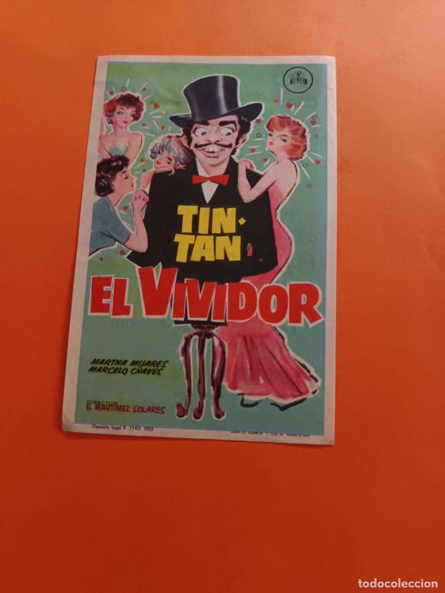  Foglietti di film di film antichi di cinema: PROGRAMA DE CINE EL VIVIDOR TIN-TAN