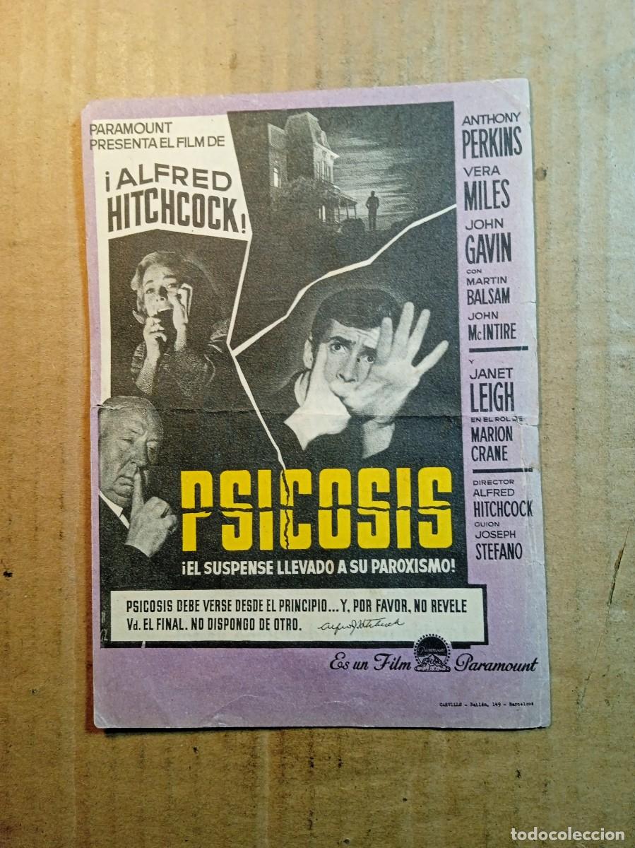 Cine: FOLLETO DE MANO CON PUBLICIDAD PSICOSSI