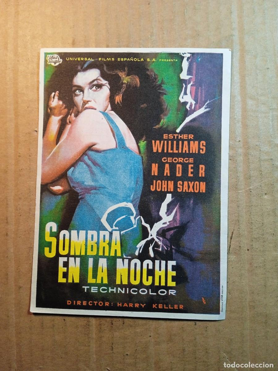 Folhetos de m&atilde;o de filmes antigos de cinema: FOLLETO DE MANO CON PUBLICIDAD SOMBRA EN LA NOCHE