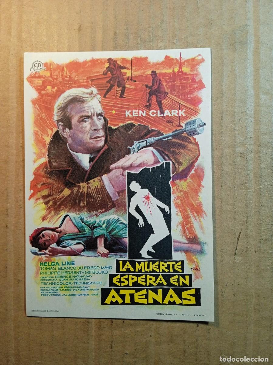 Kino: FOLLETO DE MANO CON PUBLICIDAD LA MUERTE ESPERA EN ATENAS