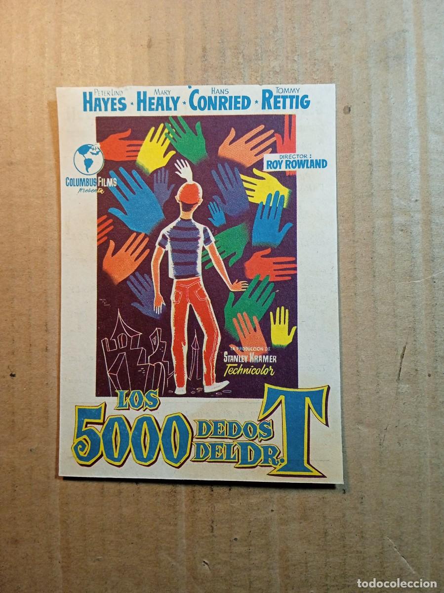 Cine: FOLLETO DE MANO CON PUBLICIDAD LOS 5000 DEDOS DEL DR. T