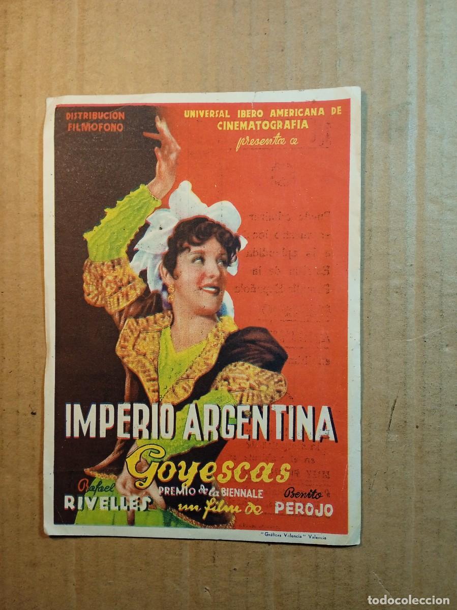 Cinema: FOLLETO DE MANO CON PUBLICIDAD GOYESCAS