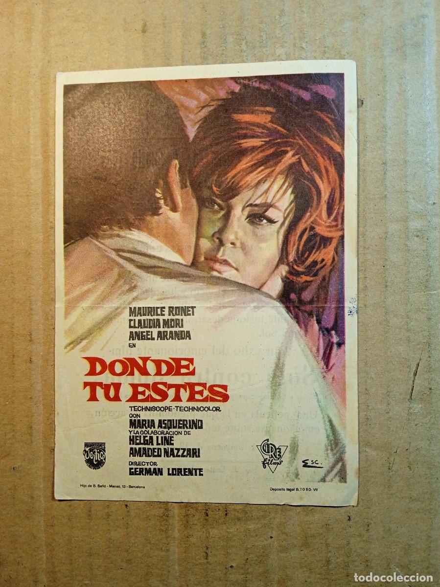 Cinema: FOLLETO DE MANO CON PUBLICIDAD DONDE TU ESTES