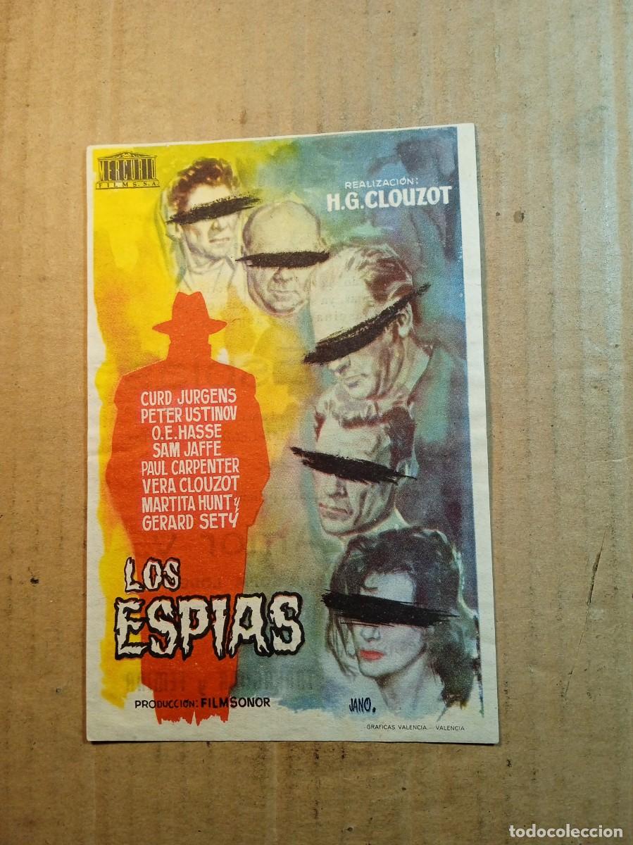  Flyers Publicitaires de films Anciens: FOLLETO DE MANO CON PUBLICIDAD LOS ESPIAS