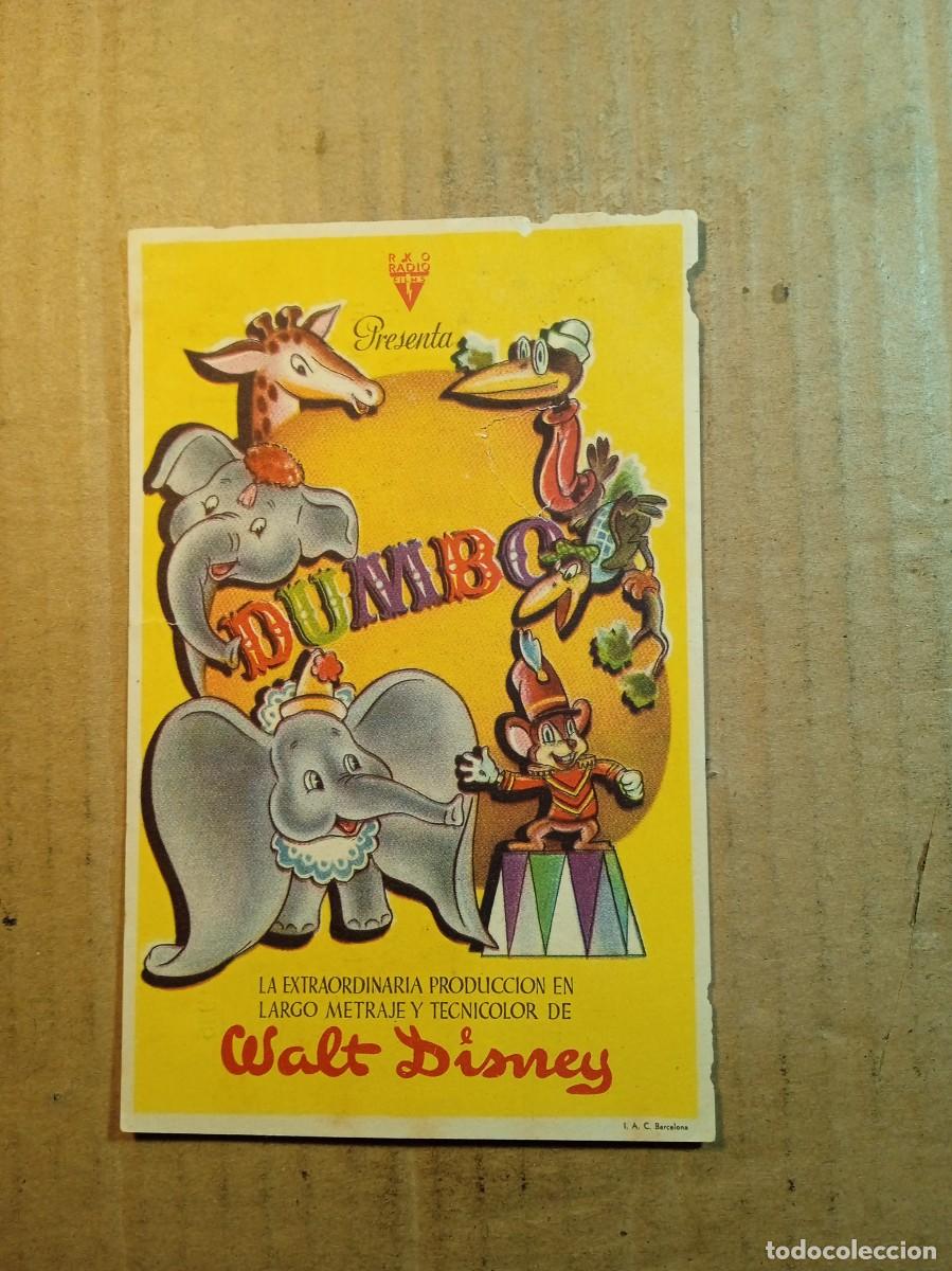 Cine: FOLLETO DE MANO CON PUBLICIDAD DUMBO