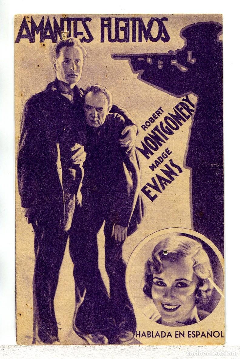  Flyers Publicitaires de films Anciens: AMANTES FUGITIVOS, con Robert Montgomery.