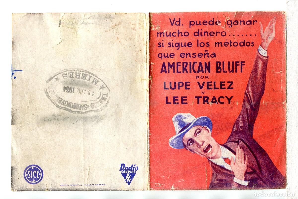  Flyers Publicitaires de films Anciens: AMERICAN BLUFF, con Lupe Velez.