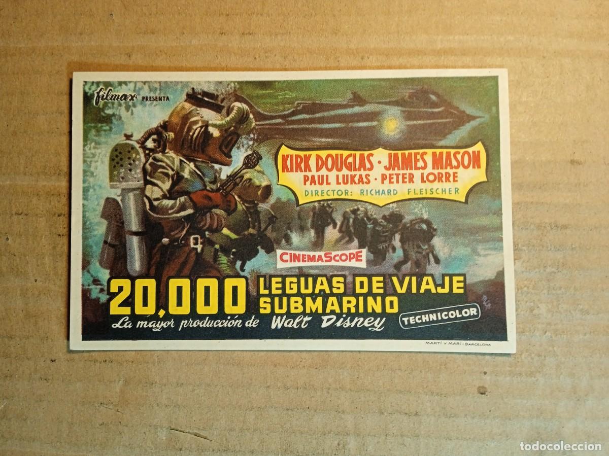 Cine: FOLLETO DE MANO CON PUBLICIDAD 20.000 LEGUAS DE VIAJE SUBMARINO