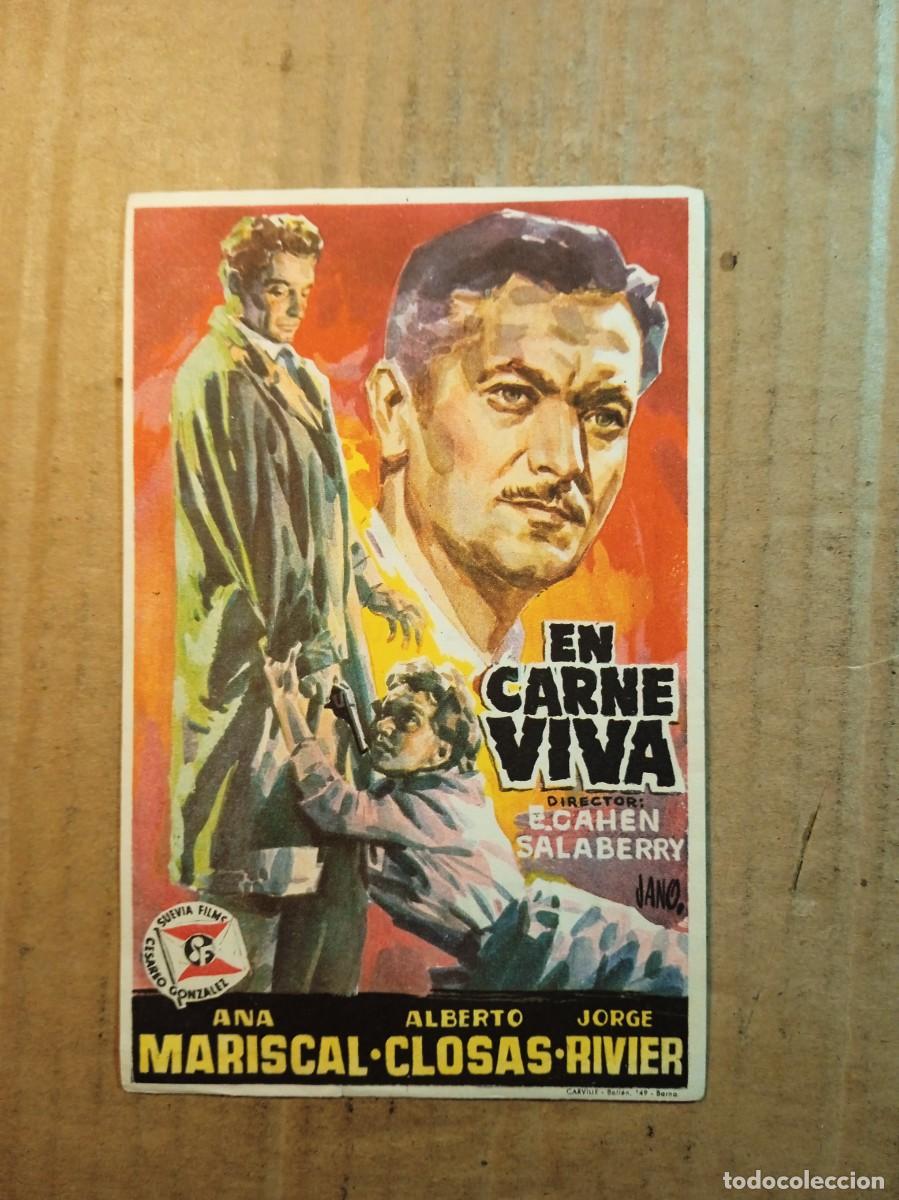  Flyers Publicitaires de films Anciens: FOLLETO DE MANO CON PUBLICIDAD EN CARNE VIVA