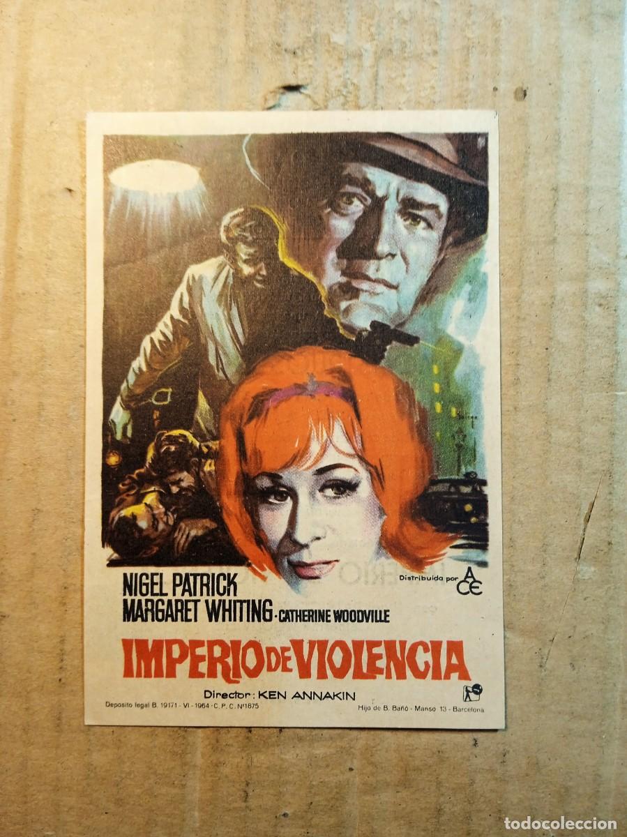 Folhetos de m&atilde;o de filmes antigos de cinema: FOLLETO DE MANO CON PUBLICIDAD IMPERIO DE VIOLENCIA