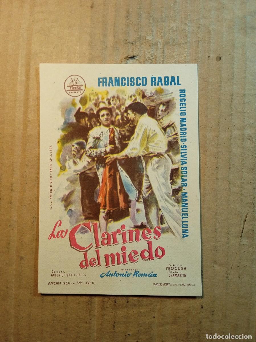  Flyers Publicitaires de films Anciens: FOLLETO DE MANO CON PUBLICIDAD LOS CLARINES DEL MIEDO