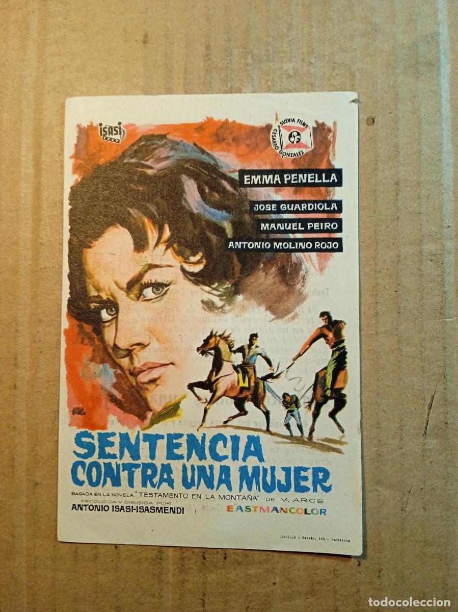 Cinema: FOLLETO DE MANO CON PUBLICIDAD SENTENCIA CONTRA UNA MUJER