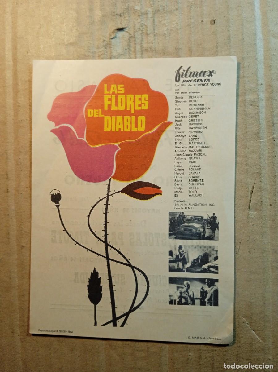  Foglietti di film di film antichi di cinema: FOLLETO DE MANO CON PUBLICIDAD LAS FLORES DEL DIABLO