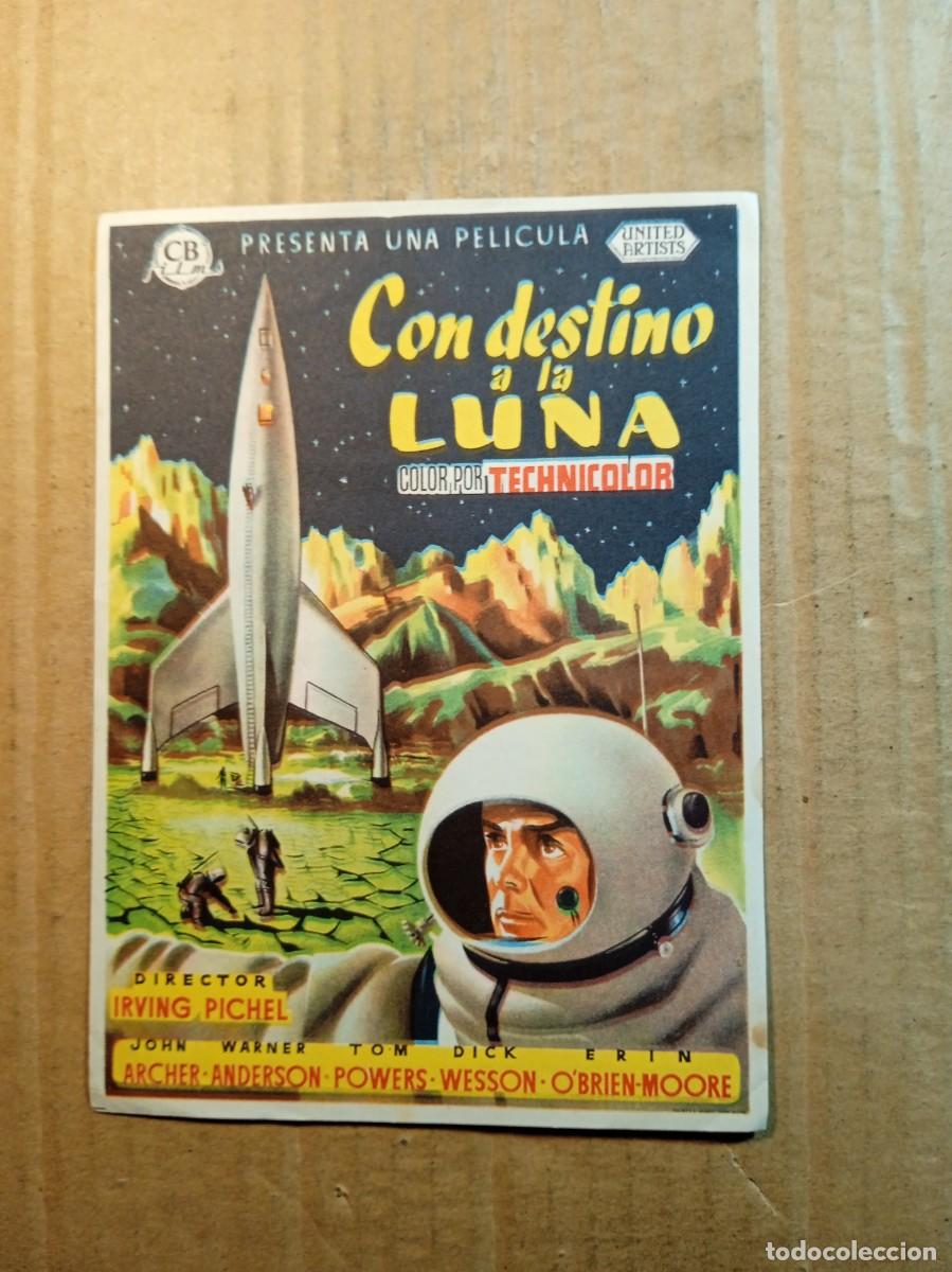 Cinema: FOLLETO DE MANO CON PUBLICIDAD CON DESTINO A LA LUNA