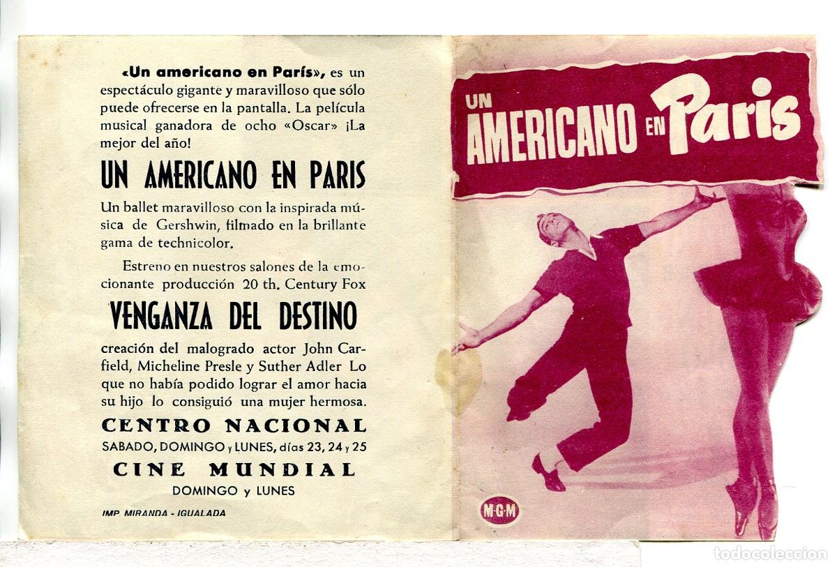 Cine: UN AMERICANO EN PARIS, con Gene Kelly.